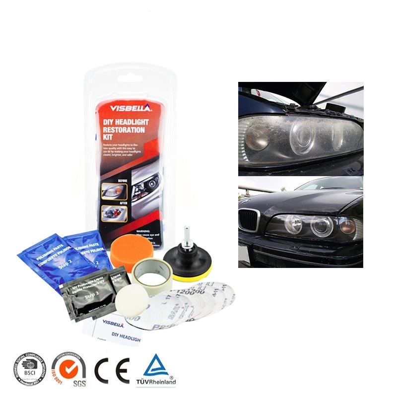 Car Headlight Cleaner and Brightener Kit