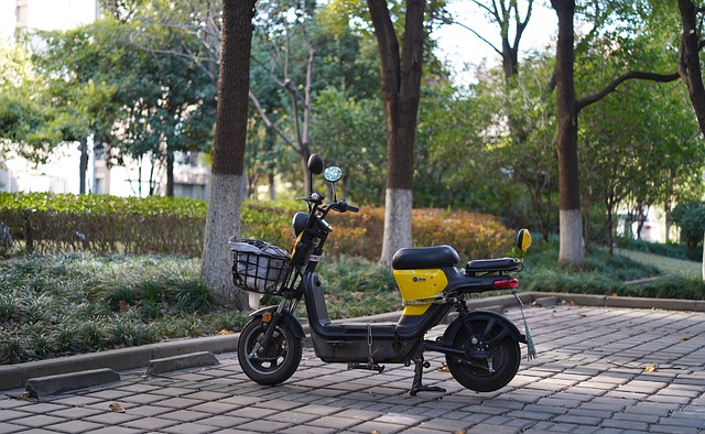 A motorcycle parked on the side of a road